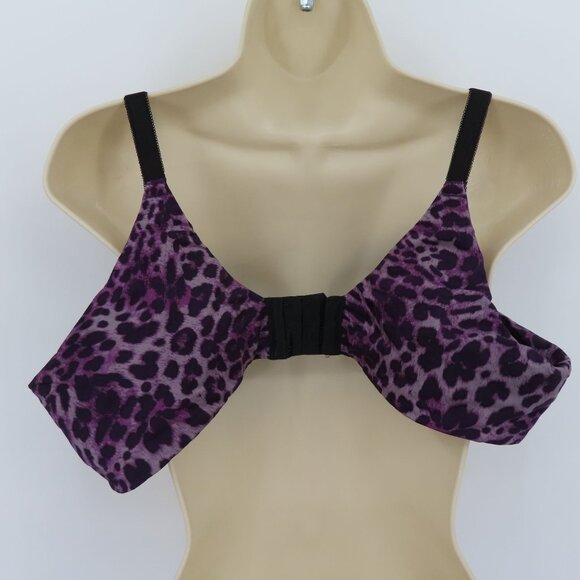 Torrid Curve 44B Bra Purple Black Cheetah Leopard Animal Print Underwire Lined - Picture 5 of 15